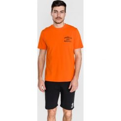 Franklin & Marshall Koszulka Pomarańczowy. Pomarańczowe podkoszulki męskie Franklin Marshall, s, z nadrukiem, z bawełny, z krótkim rękawem. Za 188,95 zł.
