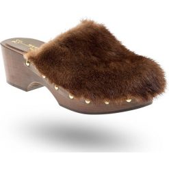 KLAPKI REY Weekend Max Mara. Pomarańczowe klapki damskie Weekend Max Mara, bez wzorów, ze skóry, bez obcasa, na obcasie. Za 1399,30 zł.