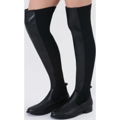 Czarne Kozaki Keenness. Czarne buty zimowe damskie vices, z materiału, z okrągłym noskiem, na obcasie. Za 149,99 zł.