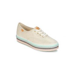Buty Keds TRIPLE STRIPE FOXING. Brązowe trampki i tenisówki damskie marki Keds, bez wzorów, bez zapięcia. Za 247,20 zł.