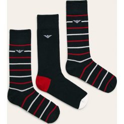 Emporio Armani - Skarpetki (3-pack). Niebieskie skarpetki męskie Emporio Armani, bez wzorów, z elastanu. W wyprzedaży za 69,90 zł.
