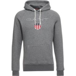 GANT SHIELD HOODIE Bluza z kapturem charcoal melange. Niebieskie bluzy męskie rozpinane marki GANT. Za 419,00 zł.