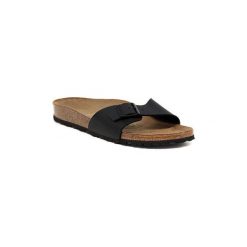 Klapki Birkenstock MADRID SCHWARZ. Czarne klapki damskie Birkenstock, bez wzorów, bez obcasa. Za 281,20 zł.