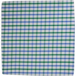Elegancka, Męska Poszetka - ALTIES - Krata Niebiesko-Zielona POSZALTTANIA00169. Niebieskie poszetki męskie Alties, bez wzorów, z materiału, eleganckie. Za 16,90 zł.