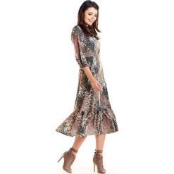Sukienka A276 brąz. Sukienki damskie Awama, xl, bez wzorów, eleganckie, bez kołnierzyka, bez rękawów, midi, sportowe. Za 183,27 zł.