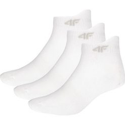 Skarpetki damskie (3 pary) SOD201 - biały+biały+biały. Białe skarpetki damskie 4f, z materiału. Za 34,99 zł.