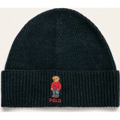 Polo Ralph Lauren - Czapka. Niebieskie czapki męskie Polo Ralph Lauren, bez wzorów, z wełny. W wyprzedaży za 149,90 zł.