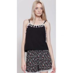 Topy damskie: Czarny Top Seventies Vibe