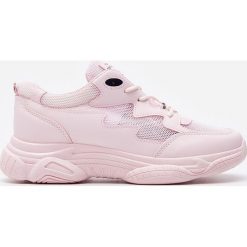 Sneakersy z łączonych materiałów - Różowy. Różowe sneakersy damskie House, z materiału. Za 99,99 zł.