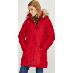 Vero Moda - Kurtka. Czerwone kurtki damskie marki Vero Moda, s, bez wzorów, z poliesteru, długie, bez kaptura. Za 219,90 zł.