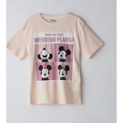 Koszulka z Myszką Mickey -. Koszulki damskie Cropp, s, z motywem z bajki, bez kołnierzyka, bez rękawów. Za 49,99 zł.