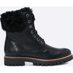 Panama Jack - Botki Tiffany. Czarne buty zimowe damskie Panama Jack, z materiału, z okrągłym noskiem, na obcasie. W wyprzedaży za 399,90 zł.