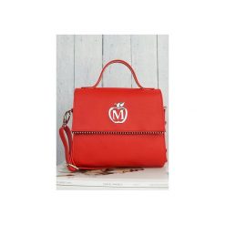 ELEGANCKA LISTONOSZKA WŁOSKA EKO SKÓRA KLASYCZNA OD MANZANA CZERWONA. Czerwone listonoszki damskie Manzana, w paski, ze skóry ekologicznej, eleganckie, przez ramię, bez dodatków. Za 149,00 zł.