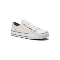 NYLON RED WSJGH01-2. Białe trampki i tenisówki damskie Nylon Red, bez wzorów, ze skóry ekologicznej, bez zapięcia. Za 59,99 zł.