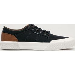 Jack & Jones - Tenisówki. Niebieskie trampki męskie Jack & Jones, bez wzorów, z materiału, na sznurówki. Za 219,90 zł.