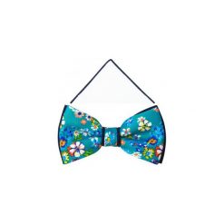 Turkusowa mucha w kwiaty A327. Niebieskie muszki męskie Adam Collection - Krawaty i dodatki, na co dzień, w kwiaty, z bawełny, eleganckie. Za 49,50 zł.