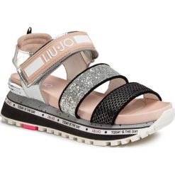 Sandały LIU JO - Wonder Maxi 07 BXX069 TX115 Silver/Pink S10S1. Szare klapki damskie Liu Jo, bez wzorów, z zamszu, bez obcasa. W wyprzedaży za 299,00 zł.