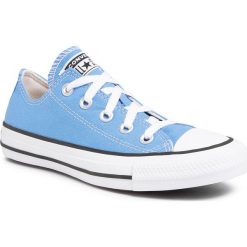 Trampki CONVERSE - Ctas Ox 166709C Coast. Niebieskie półbuty damskie Converse, bez wzorów, z gumy, bez obcasa, na płaskiej podeszwie, bez zapięcia. Za 279,00 zł.