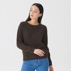 Sweter o ryżowym splocie - Brązowy. Pomarańczowe swetry damskie marki House, s, bez wzorów, ze splotem, bez rękawów, bez kaptura. Za 59,99 zł.