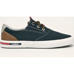 S. Oliver - Tenisówki. Niebieskie trampki męskie S.Oliver, bez wzorów, z gumy, na sznurówki. W wyprzedaży za 139,90 zł.