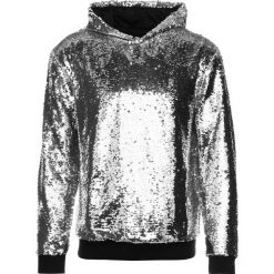 Topman PRIDE SEQUIN HOODY Bluza z kapturem silver. Szare bluzy męskie Topman, xl, bez wzorów, z poliesteru, z kapturem, z długim rękawem, długie. Za 359,00 zł.