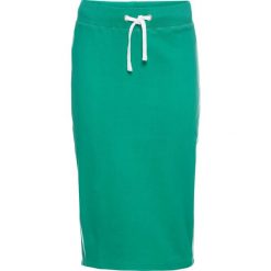 Spódnica dresowa z połyskującymi paskami bonprix miętowy. Zielone spódniczki damskie bonprix, w paski, z dresówki. Za 44,99 zł.