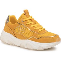 Sneakersy BUGATTI - 431-84601-5550 Yellow/Gold 5051. Żółte półbuty damskie Bugatti, na co dzień, bez wzorów, ze skóry, bez obcasa, na płaskiej podeszwie, bez zapięcia. Za 299,00 zł.