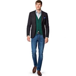 Marynarka Brązowa w Kratę Azeria. Pomarańczowe marynarki męskie LANCERTO, na zimę, m, bez wzorów, z tkaniny, eleganckie. W wyprzedaży za 599,90 zł.
