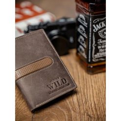 Portfel męski skórzany Always Wild N4-MHDU brązowy - Brąz. Pomarańczowe portfele męskie ALWAYS WILD, bez wzorów, ze skóry. Za 44,99 zł.