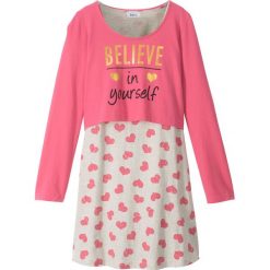 Sukienki dziewczęce: Sukienka + shirt „boxy” (2 części) bonprix pastelowy dymny różowy – naturalny melanż