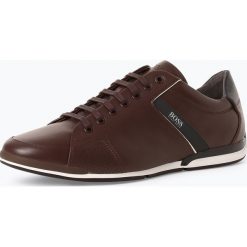 BOSS Athleisure - Męskie tenisówki ze skóry – Saturn_Lowp_lux4, brązowy. Pomarańczowe trampki męskie BOSS Athleisure, bez wzorów, ze skóry, eleganckie, bez zapięcia. Za 599,95 zł.