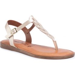 Sandały TAMARIS - 1-28181-34 Light Gold 909. Żółte klapki damskie Tamaris, bez wzorów, ze skóry, bez obcasa. W wyprzedaży za 189,00 zł.