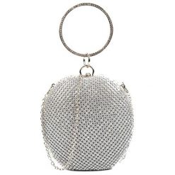 Torebki klasyczne damskie: Torebka w kolorze srebrnym – (S)16 x (W)16 x (G)5 cm