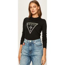 Guess Jeans - Sweter. Białe swetry damskie Guess Jeans, s, z aplikacjami, z elastanu, bez rękawów, bez kaptura. Za 329,90 zł.