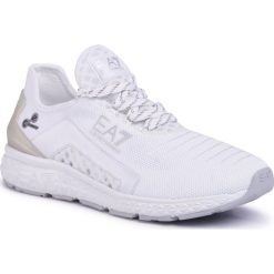 Sneakersy EA7 EMPORIO ARMANI - X8X054 XK044 00175 White/Silver. Białe półbuty damskie EA7 Emporio Armani, na co dzień, bez wzorów, z tworzywa sztucznego, klasyczne, bez obcasa, bez zapięcia. W wyprzedaży za 469,00 zł.