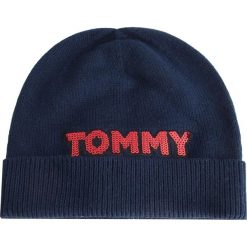 Czapka TOMMY HILFIGER - Patch Knit Bea AW0AW06184 413. Niebieskie czapki zimowe damskie marki WED'ZE, z materiału. Za 179,00 zł.