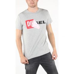 Diesel T-Diego-Qa Koszulka Szary. Szare koszulki męskie Diesel, xl, z haftami, z bawełny, krótkie. Za 231,95 zł.