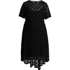 City Chic DRESS SPOT FLOCK Długa sukienka black. Czarne długie sukienki City Chic, z elastanu, z długim rękawem. Za 379,00 zł.
