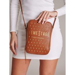 Femestage® melanżowa nieduża torebka damska listonoszka. Żółte listonoszki damskie FemeStage, w paski, ze skóry, na ramię, bez dodatków. Za 159,90 zł.