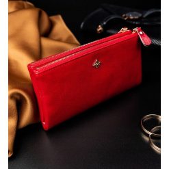 PiĘkny luksusowy portfel damski portmonetka bigiel. Portfele damskie MILANO DESIGN, bez wzorów, ze skóry. Za 49,90 zł.