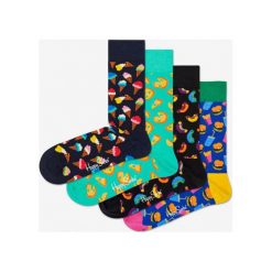 Happy Socks Junkfood Skarpetki 4 pary Wielokolorowy. Skarpetki męskie Happy Socks, bez wzorów, z elastanu. Za 197,95 zł.