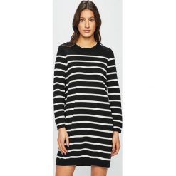 Only - Sukienka. Czarne sukienki damskie ONLY, na co dzień, s, bez wzorów, z bawełny, casualowe, z okrągłym kołnierzem, z długim rękawem, długie, mini, proste. Za 129,90 zł.