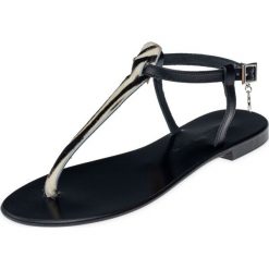 Sandały i Klapki Trussardi Jeans. Szare klapki damskie Trussardi Jeans, bez wzorów, z jeansu, bez obcasa. Za 380,00 zł.