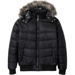 Kurtka zimowa z kapturem bonprix czarny. Czarne płaszcze męskie bonprix, na zimę, m, bez wzorów, z kapturem. Za 269,99 zł.