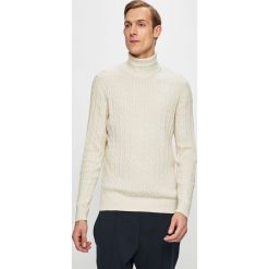 Selected - Sweter. Białe swetry męskie Selected, xl, bez wzorów, z bawełny. W wyprzedaży za 69,90 zł.
