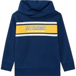 Bluza w kolorze granatowym. Niebieskie bluzy niemowlęce Attention, z nadrukiem, z bawełny, bez rękawów, bez kaptura. W wyprzedaży za 42,95 zł.
