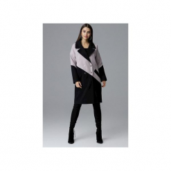 Płaszcz M626 Czarny-Beż. Czarne płaszcze damskie FIGL, xl, bez wzorów, eleganckie. Za 299,00 zł.