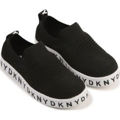 Dkny - Tenisówki dziecięce. Czarne trampki dziewczęce DKNY, bez wzorów, z gumy, bez zapięcia. Za 459,90 zł.