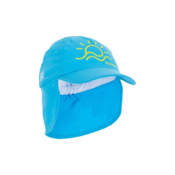 Czapka z daszkiem UV surfing dla malucha. Niebieskie buty sportowe damskie marki OLAIAN, z poliesteru. W wyprzedaży za 12,99 zł.