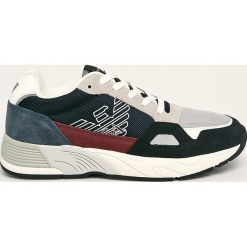 Emporio Armani - Buty. Czarne sneakersy męskie Emporio Armani, ze skóry, bez zapięcia. W wyprzedaży za 649,90 zł.